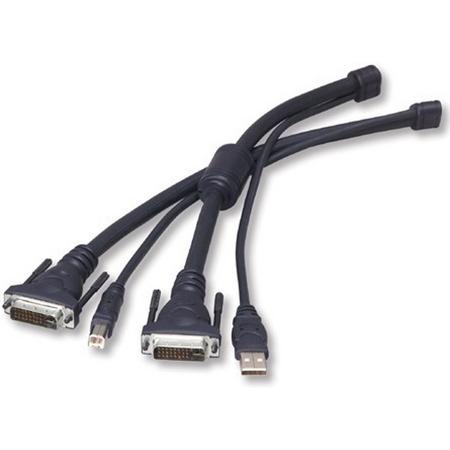 Belkin OmniView KVM Cables for SOHO Series with Audio, 1.8m, USB/DVI-I Dual Link toetsenbord-video-muis (kvm) kabel Zwart 1,8 m