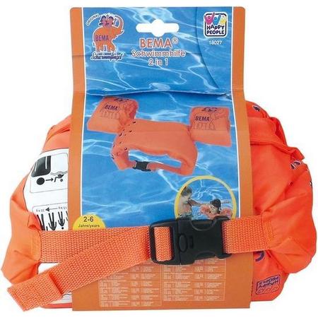 Zwemhulpmiddel 2-in-1 oranje zwemband met zwembandjes 15-30 kilo - Zwemhulpjes / zwemhulpmiddelen
