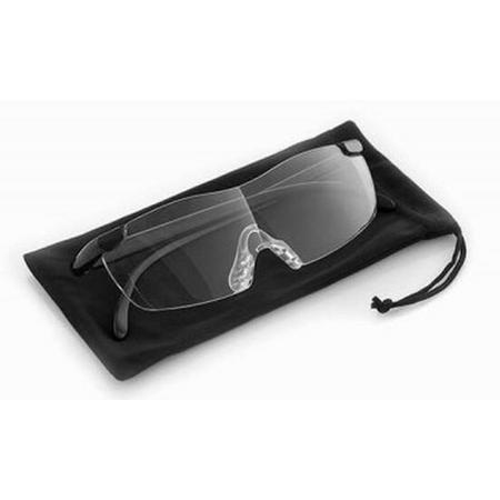 Vergrotende bril/loepbril 160 procent met beschermhoes - Handwerkbrillen voor volwassenen