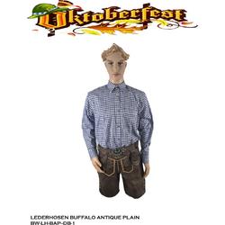 Benelux Wears / Oktoberfest kleding / Buffalo Antique / Donkerbruin / Borduurwerk / Met riem / Maat 52