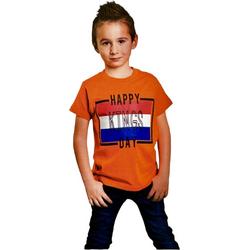 Jongens T-shirt - Happy Kings Day - Voor Koningsdag - Holland - Maat: 86/92