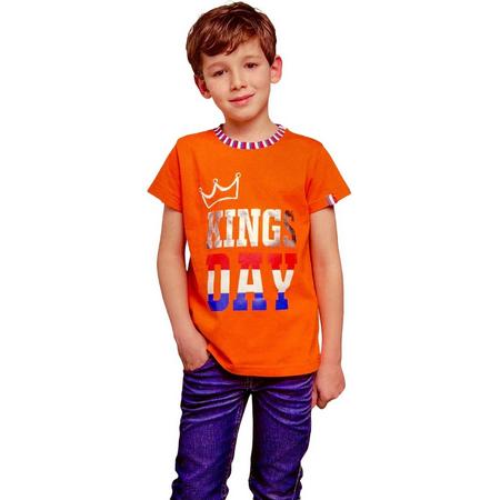 Jongens T-shirt - KIngs Day - Voor Koningsdag - Holland - Maat: 122/128