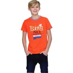 Jongens T-shirt - King For a DAY - Voor Koningsdag - Holland - Maat: 110/116