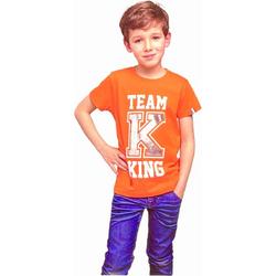 Jongens T-shirt - Team King - Voor Koningsdag - Holland - Maat: 98/104