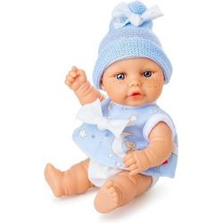   Babypop Mini Baby 20 Cm Meisjes Blauw/wit