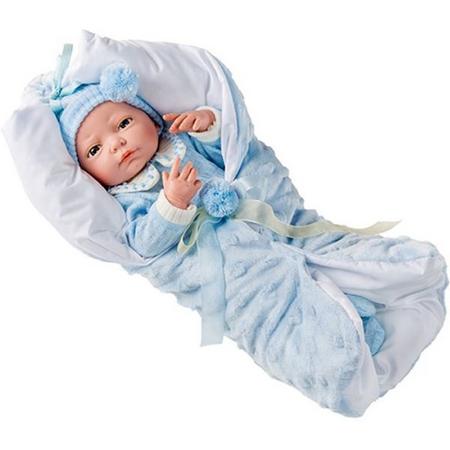 Berjuan Babypop Newborn Met Deken 45 Cm Blauw