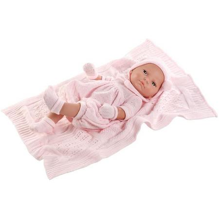 Berjuan Babypop Newborn Met Dekentje 45 Cm Roze