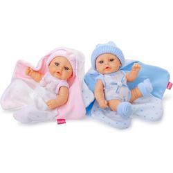   Babypoppen Mini 25 Cm Meisjes Blauw/roze 2 Stuks
