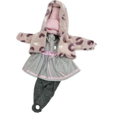 Berjuan Babypoppenkleding Meisjes 28 Cm Textiel Roze/grijs