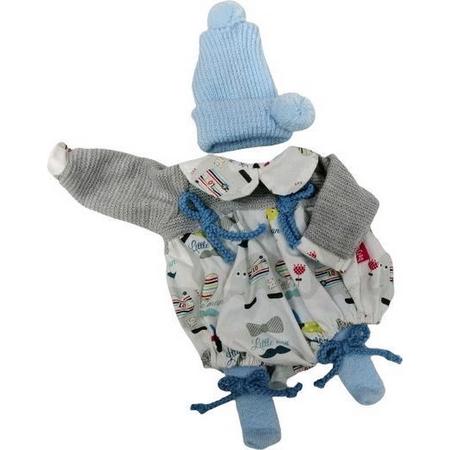 Berjuan Babypoppenkleding Meisjes 38 Cm Textiel Blauw/grijs