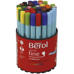 Berol Colourfine, lijndikte: 0,6 mm, d: 10 mm, kleuren assorti, fine, 42stuks