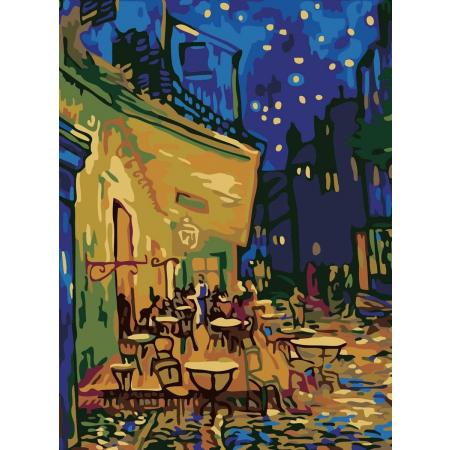 Best Pause Caféterras bij nacht van Vincent van Gogh - 40x50 cm - DIY Hobby Pakket