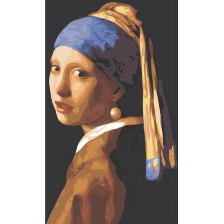 Best Pause Meisje met de Parel van Johannes Vermeer - Schilderen op nummer - 40x50 cm - DIY Hobby Pakket