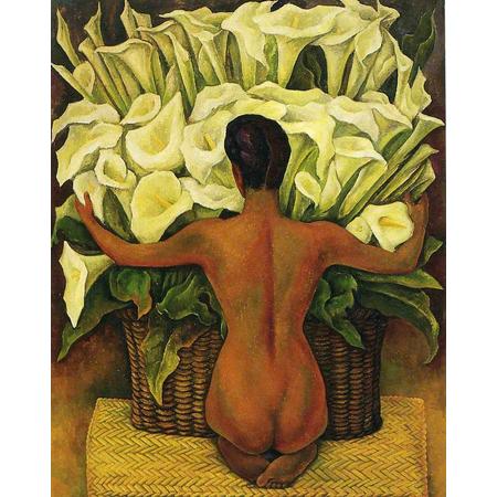 Best Pause Naakt met Calla lelies van Diego Rivera - 40x50 cm - DIY Hobby Pakket