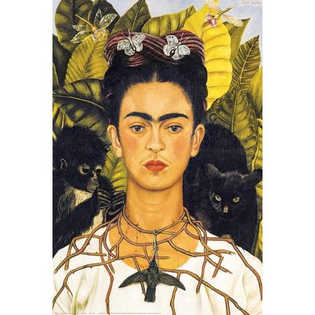 Best Pause Zelfportret met doornenketting en kolibrie van Frida Kahlo - 40x50 cm - DIY Hobby Pakket