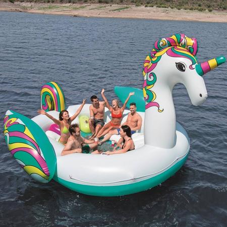 Bestway - Floatin Fashion - opblaasbare SUPERSIZED Unicorn - 590cm lang x 404cm breed