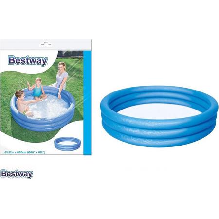 Bestway -  Zwembad - 152 x 30 cm - Opblaas - 3 ringen - 282 liter - Blauw - Zwembad - Rond