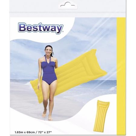 Bestway basic luchtbed geel 183 cm