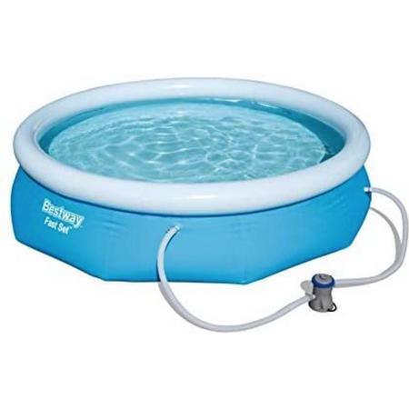 Bestway opblaasbaar zwembad - Familiezwembad - Pool set - Rond - Complete set - Zwembaden - 305 x 76 cm - Blauw