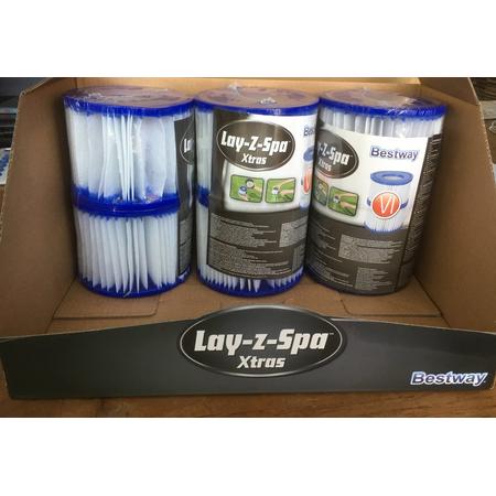 Cartridgefilter Bestway type VI (Lay-Z-Spa) six pack