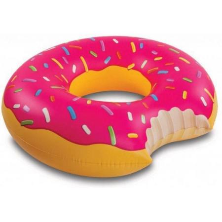 Opblaasbaar XXL Donut Zwemband 100 x 100 CM - Water Speelgoed Eten Roze - Voor kinderen of Volwassenen Groot