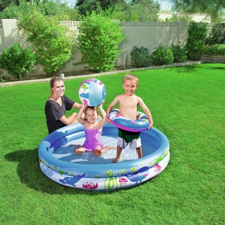 Zwembad kinderen rond 140 cm met bal en zwemband