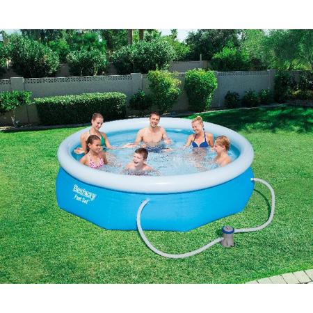 Zwembad met opblaasbare rand 305 cm met filterset