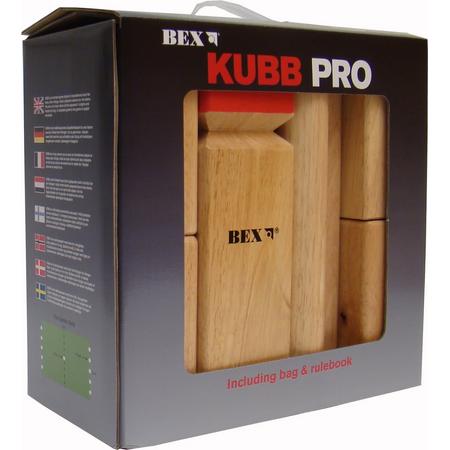 Bex Kubb Pro Original Rode Koning - Rubberhout
