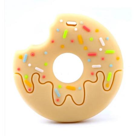 bijtsteen geel Donut met hapje bijtsteen kauw sieraden bijt ring bijt steen ketting voor moeder en kind kauwsieraden ADHD