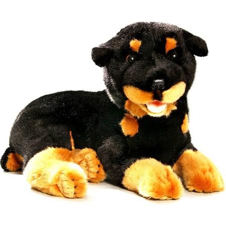 Bicolini Knuffelhond Liggende Rottweiler Zwart/bruin 35 Cm