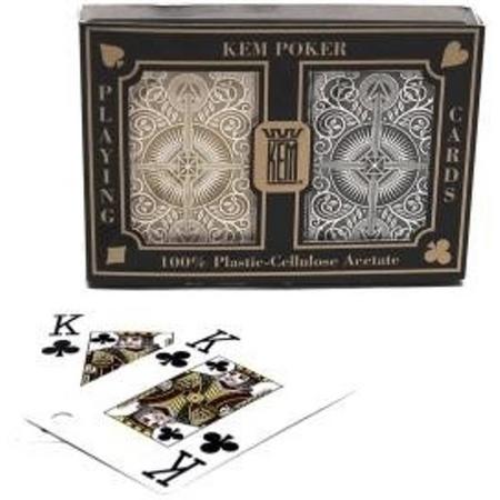 Pokerkaarten KEM 2-pack 100% Black/Gold