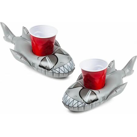 Big Mouth - Opblaas haaien om je drankje droog te houden - 2 stuks