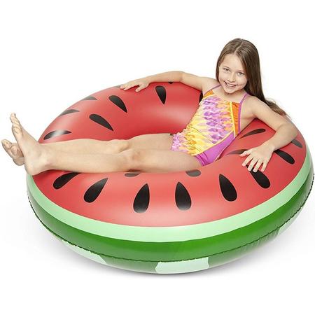 Opblaasbare watermeloen fruit zwemband 120 cm speelgoed - XXL formaat zwemring - Waterspeelgoed