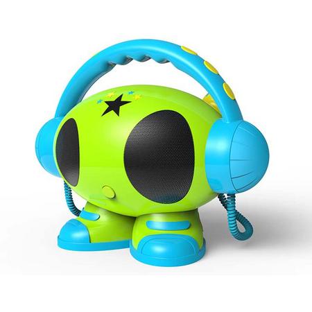 Karaoke Robot met 2 microfoons, usb aansluiting en voice recording via SD kaart