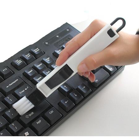 2-1 Multifunctionele borstel - toetsenbord borstel - Compact en handig - schraper - voegen veger - ingebouwde stoffer en blik - Binnenshuis - Gratis verzending