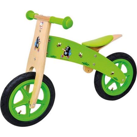 Bino Mole houten loopfiets - junior - Groen - 12 inch