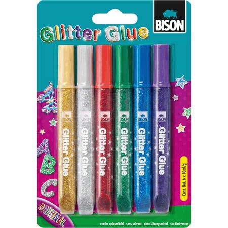 Bison Glitterlijm - 6 tubes