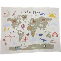 wereldkaart - textielposter - wanddoek - wandkleed - wereldkaart kinderen - poster kinderkamer - kinderkamer accessoires - wanddecoratie kinderen - Blijderij