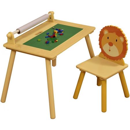 Jungle Schrijftafel met stoel en Lego-bord