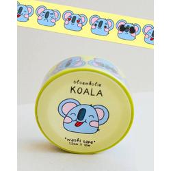 Bloemkolie Koala Washi Tape / Cute Kawaii Stationery / Grappige plakband / Japan