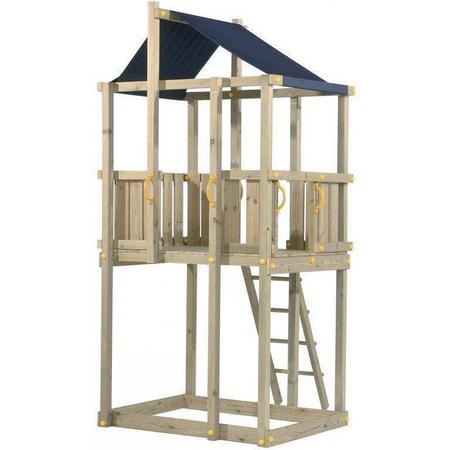 Blue Rabbit houten speeltoestel KIT Loft inclusief KBT aanbouwglijbaan 300 cm