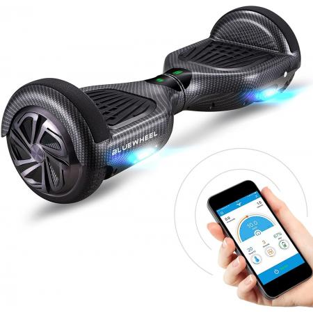 6.5” Premium Hoverboard Bluewheel HX310s - Carbon - Duits kwaliteitsmerk - kinderveiligheidsmodus en app - Bluetooth-luidspreker - sterke dubbele motor - LED-Elektro Skateboard Self Balance Scooter