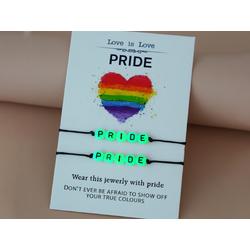 Pride - armbanden set - glow in the dark - duo - lichtgevend - setje van 2 stuks - Gift - LGBTQ - Gaypride - Love is Love wish - Equality - Diversity