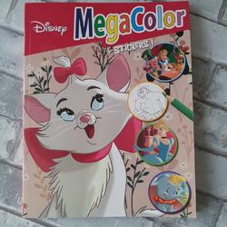 Kleurboek met stickers, Megacolor, 125 kleurplaten, Disney, uren kleurplezier