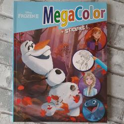 Kleurboek met stickers, Megacolor, 125 kleurplaten, Disney Frozen 2, uren kleurplezier