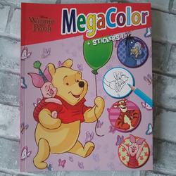 Kleurboek met stickers, Megacolor, 125 kleurplaten, Disney Winnie the pooh, uren kleurplezier