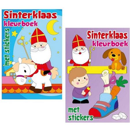 Sinterklaas - Kleurboek - Kleurboek met stickers - Kleuren - Kinderen - Knutselen - Creatief - Feestdagen - Schoencadeau