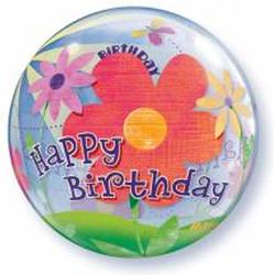 Helium Ballon Gevuld - Happy Birthday - Helium Ballonnen Verjaardag - Ballon Helium Gevuld - Speciaal Gevulde Helium Ballon (versie 7 / 50) - Bloem