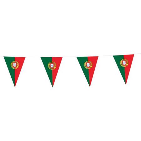 Vlaggenlijn Portugal - 10 Meter Portugal - Portugese vlag decoratie - Portugese versiering vlaggetjes - Per stuk 10 meter vlaggenlijn