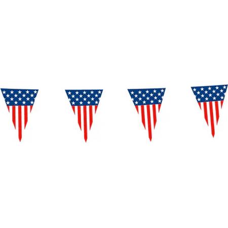Vlaggenlijn United States of America - 10 Meter USA - USA vlag decoratie - Amerikaanse versiering vlaggetjes - Per stuk 10 meter vlaggenlijn